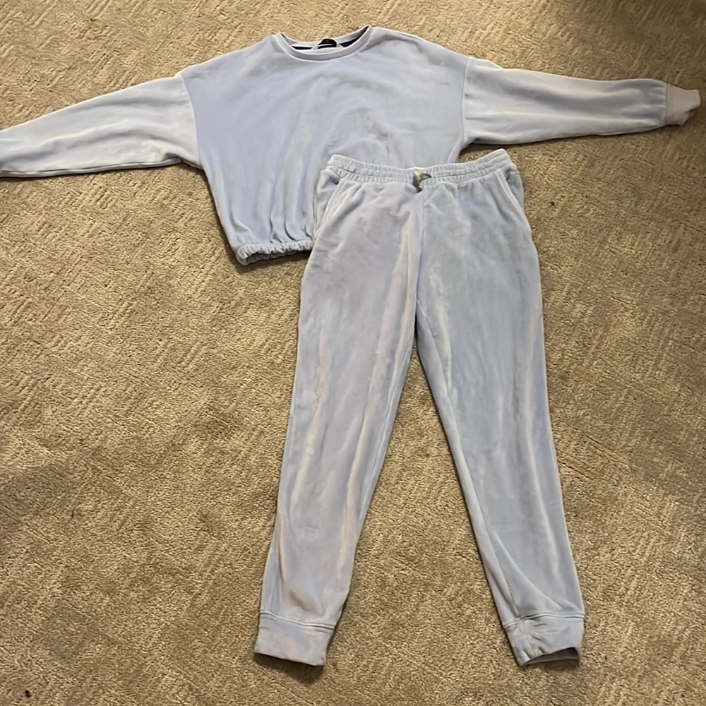 Blue fluffy pj set